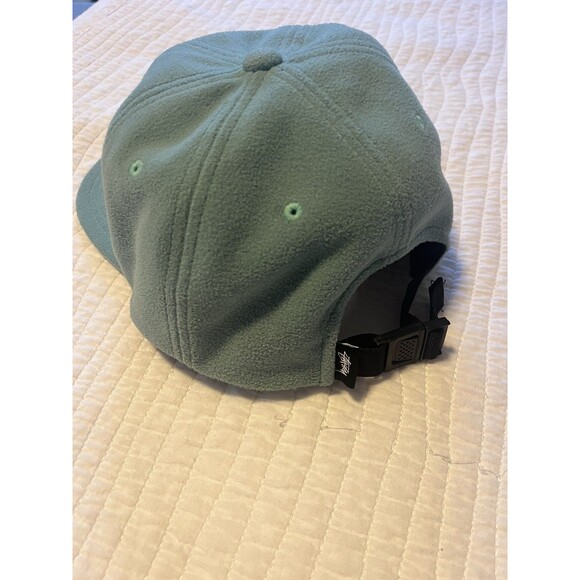 NEW Stussy Inc Laguna Beach Sherpa Fleece StrapBack One Size Hat Sea Foam Green - Picture 4 of 9
